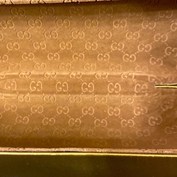 Gucci Bronze Velvet GG Monogram Eye Glasses Sunglasses Clamshell Carrying Case - Picture 6 of 8